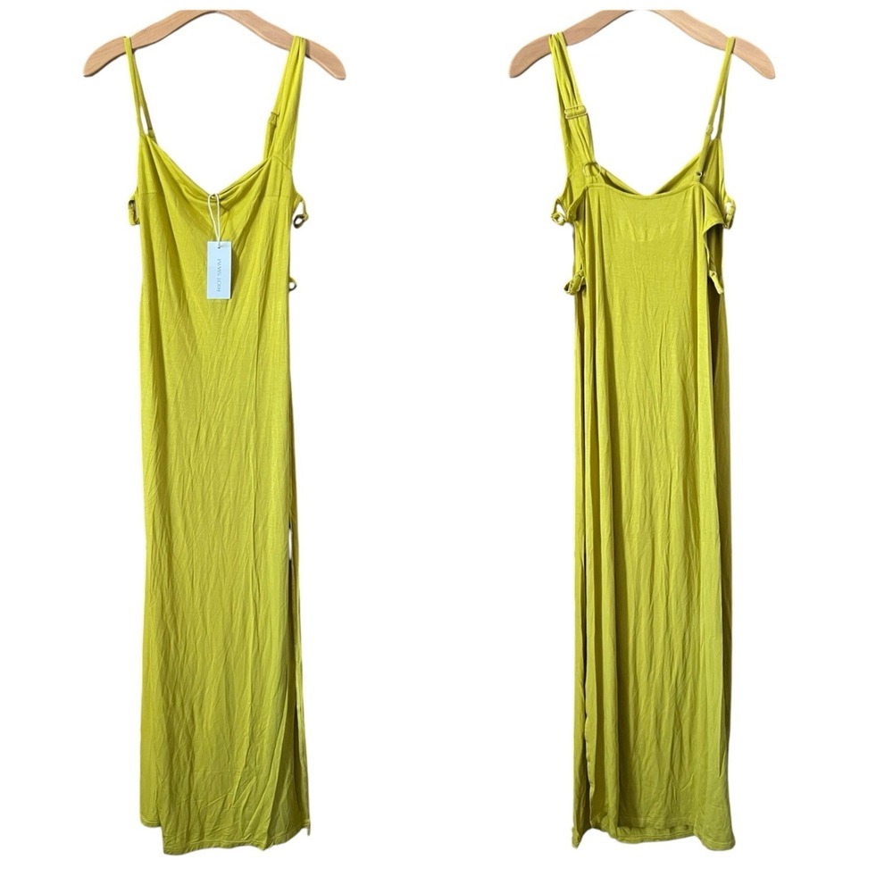Riot Swim Monroe In Fiji Yellow Coverup Side Split Maxi Dress NWT S/M Beach